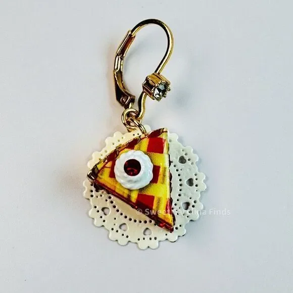 Betsey Johnson • Babycakes Pie & Mixer Earrings • Mismatch Drop • Cherry Pie - Picture 10 of 12